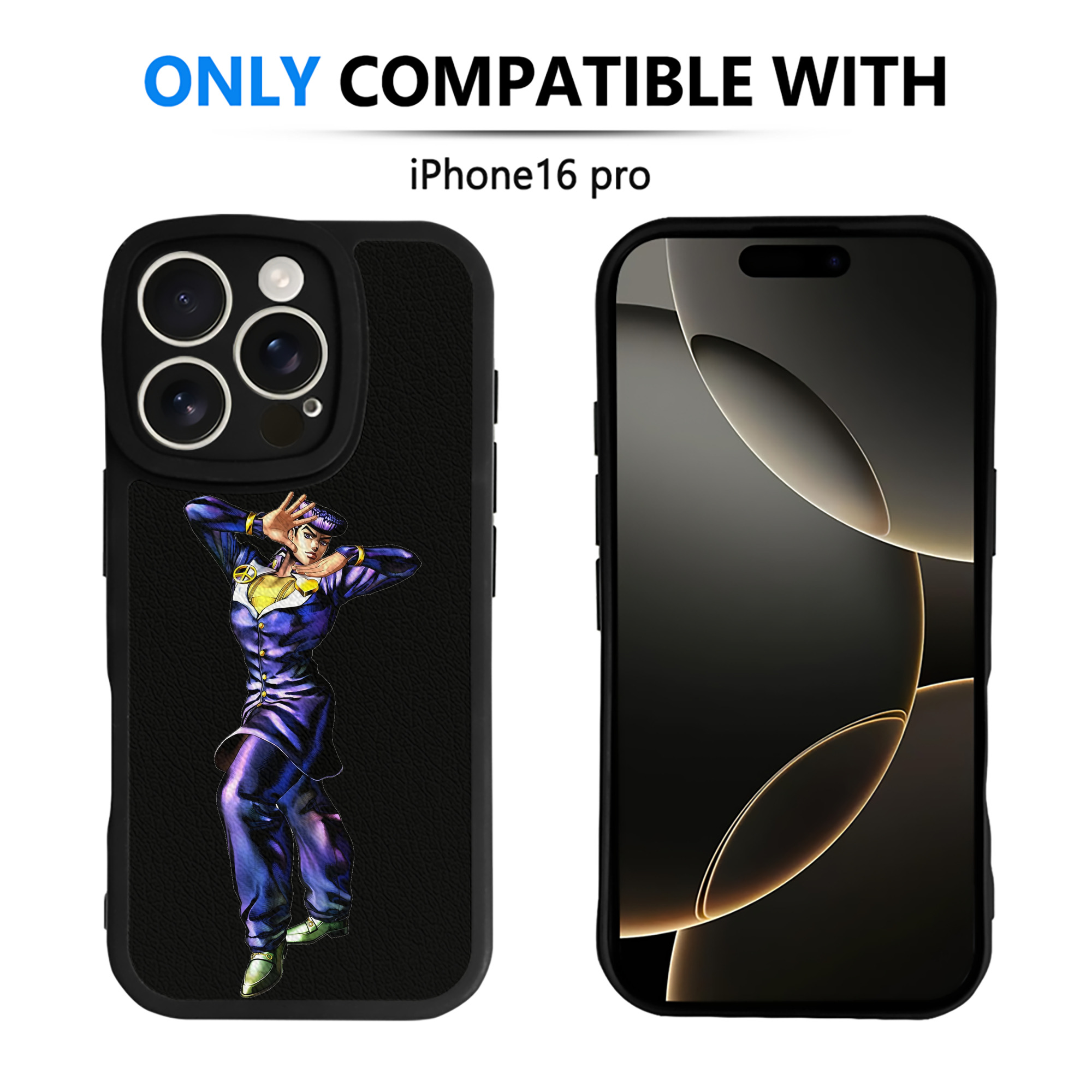 （画像用） ジョジョの奇妙な冒険 ひがしかた じょうすけ JoJo's Bizarre Adventure Higashikata Josuke 【iPhone 16シリーズ対応】シリコンスマホケース（レザー調） 材質：シリコン